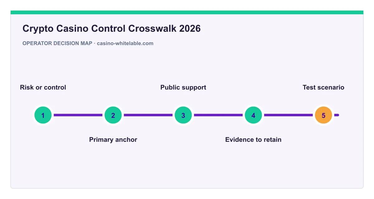 Decision map for Crypto Casino Control Crosswalk 2026